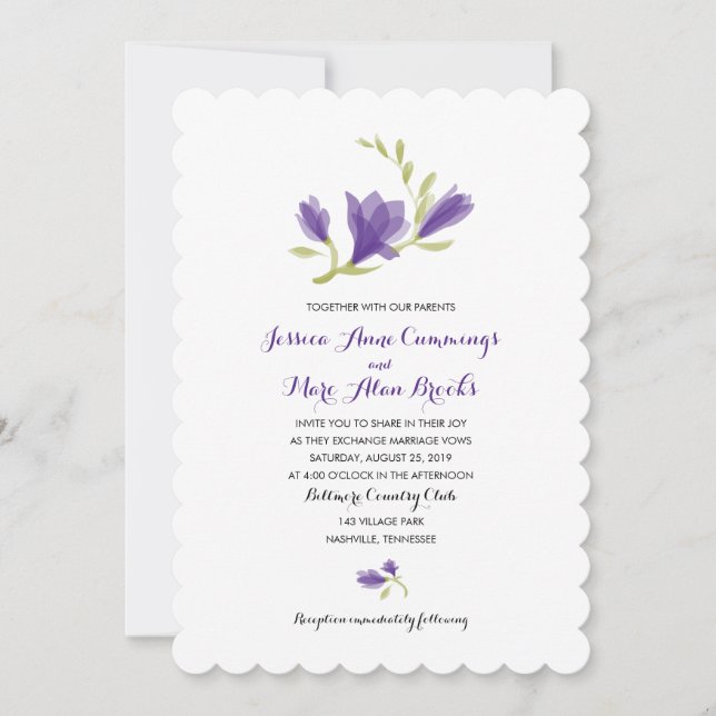 Fragrant Freesia Petals | Wedding Invitation (Front)
