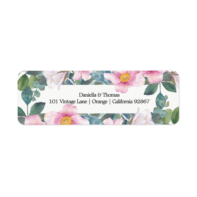 Fragrant Garden Wedding Return Address Labels (Front)