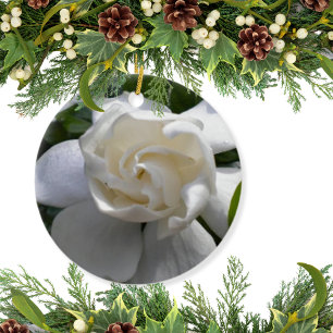 Fragrant Gardenias Ceramic Ornament