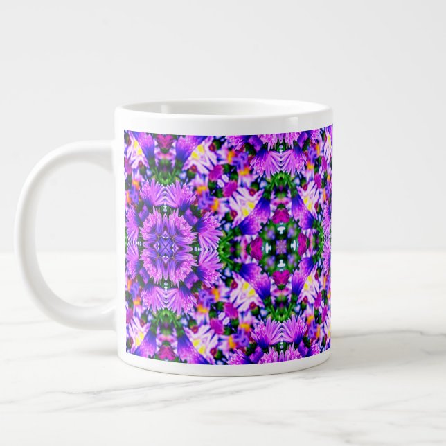 Fragrant herb flower pattern. large coffee mug (Left)