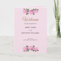 Fragrant Pink Roses, Wedding Booklet