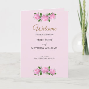 Fragrant Pink Roses, Wedding Booklet Program