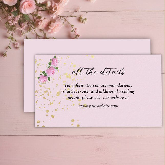 Fragrant Pink Roses Wedding Details  Enclosure Card (Creator Uploaded)