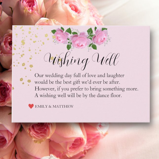 Fragrant Pink Roses, Wedding Wishing Well Enclosure Card (Creator Uploaded)