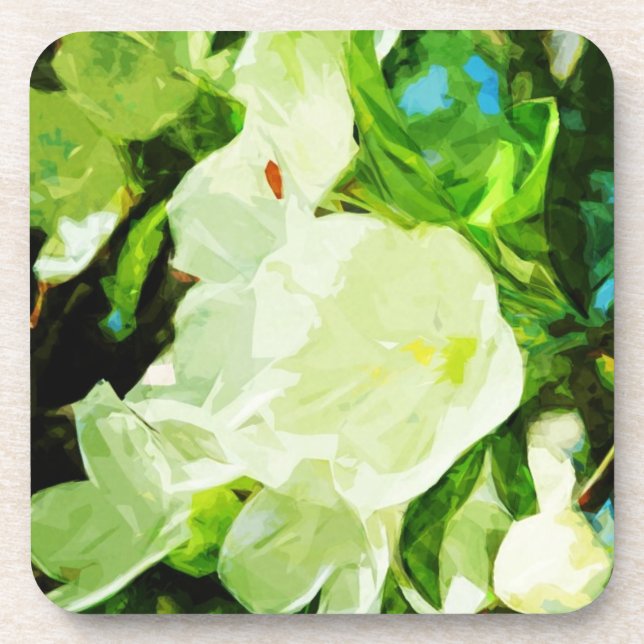 Fragrant Spring Apple Blossoms Abstract Coaster (Front)