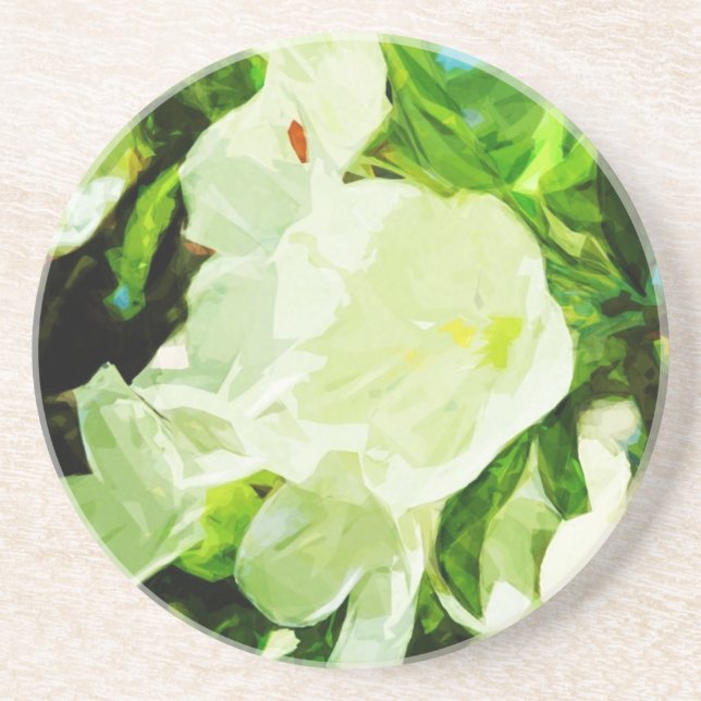 Fragrant Spring Apple Blossoms Abstract Coaster (Front)
