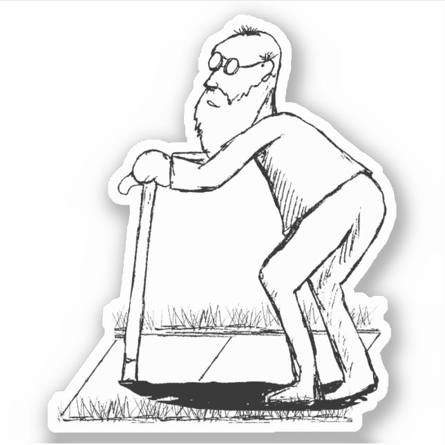 Frail Old Man on Sidewalk Sketch (Front)