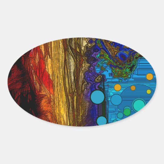 Fram - Abstract Art Oval Sticker