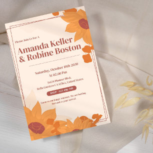 Frame Floral Wedding Invitations