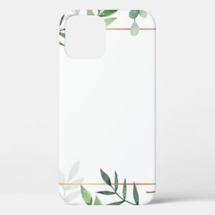 Frame leaves watercolor background iPhone 12 case
