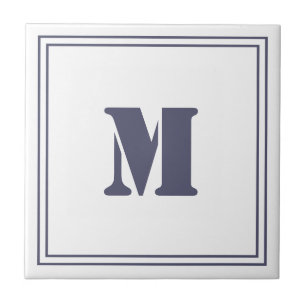 Frame Monogramed White Tile