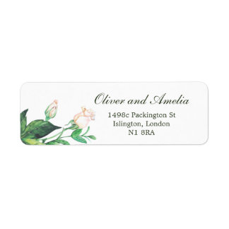 Frame Nature Green Floral Wedding Return Adress Address Label
