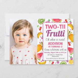 Frame Photo Two-tti Frutti 2nd Birthday Invitation