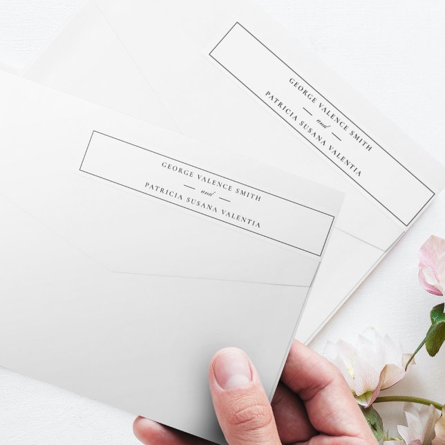 Frame Script Elegant Black White Wedding Wrap Around Label (Creator Uploaded)