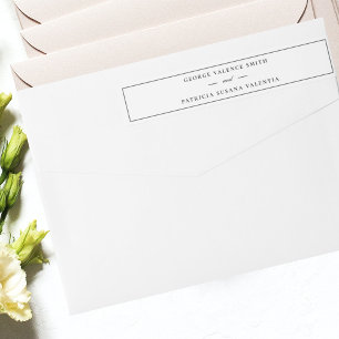Frame Script Elegant White Black Wedding Wrap Around Label