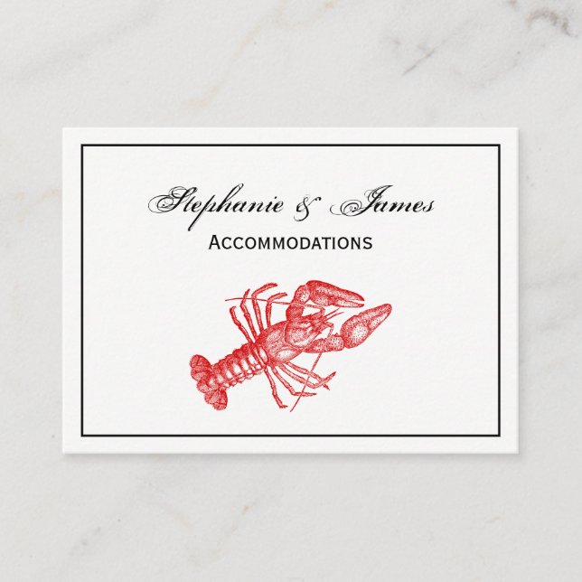Frame Vintage Red Lobster #1 Drawing Business Card (Front)