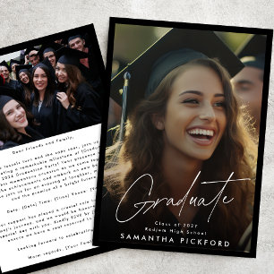 Framed 2 Photo Senior High School 2024 Graduation Announcement