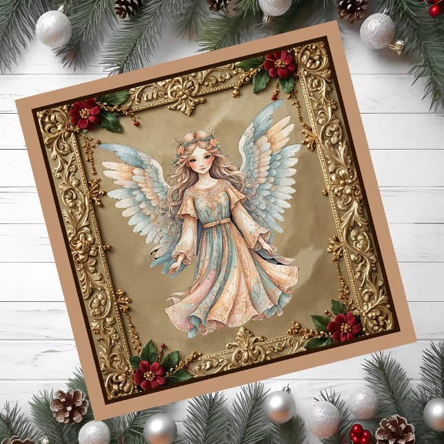Framed Angel Christmas Magnetic Card (Christmas angel)