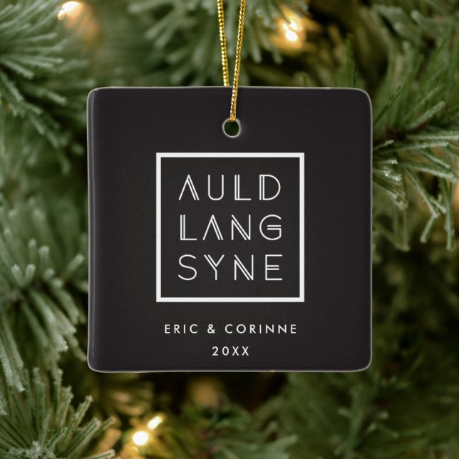 Framed Auld Lang Syne Holiday Ornament - White (Tree)