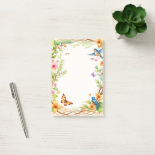 Framed Birds and Butterflies 1 Post-it Notes