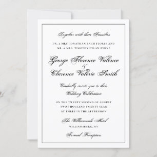 Framed Calligraphy Elegance   QR code Wedding Invitation