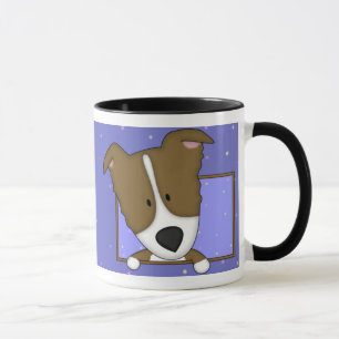 Framed Cartoon Brown Border Collie Mug
