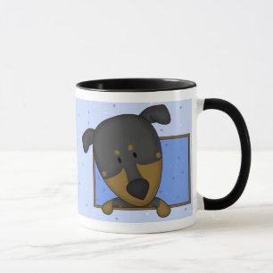 Framed Cartoon Doberman Pinscher Mug