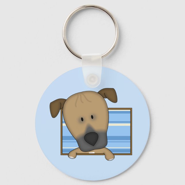 Framed Cartoon Rhodesian Ridgeback Keychain (Front)