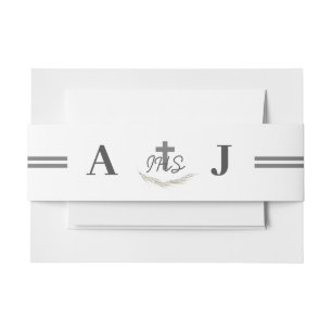 Framed Catholic Bible-Verse Themed  Invitation Belly Band