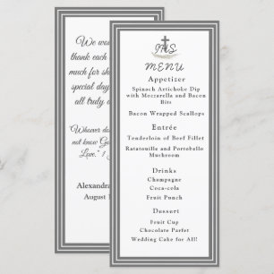 Framed Catholic Bible Verse Themed Menu Card