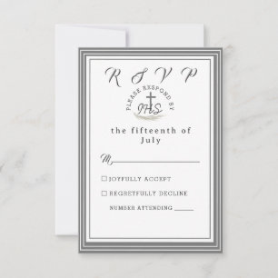 Framed Catholic Bible Verse Wedding RSVP Card