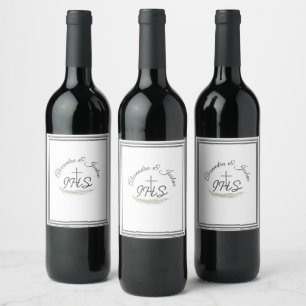 Framed Catholic Bible Verse Wedding  Wine Label