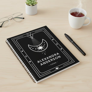 Framed Celestial Starry Crescent Moon  Notebook