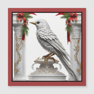 Framed Christmas Bird Magnetic Card