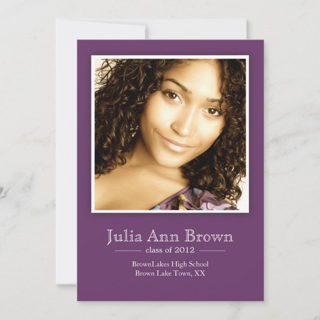 Framed Classic Photo Graduation Announcement (Front)