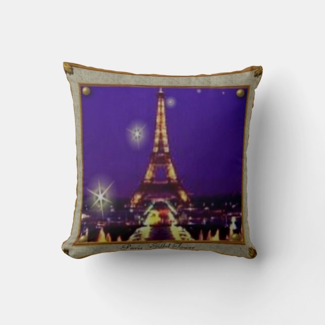 Framed Eiffel Tower Cushion (Front)