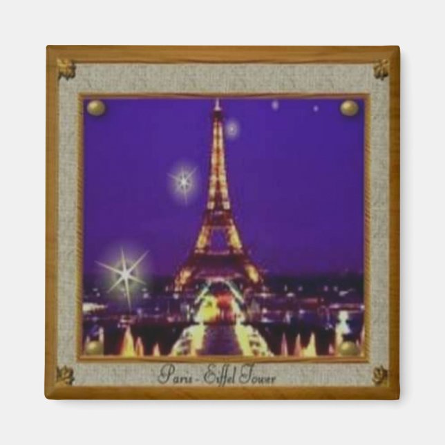 Framed Eiffel Tower Magnet (Front)