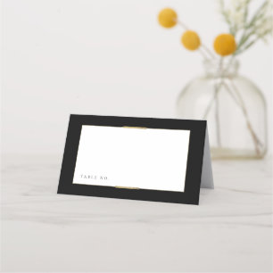 Framed Elegance Black Simple Modern Wedding Place Card