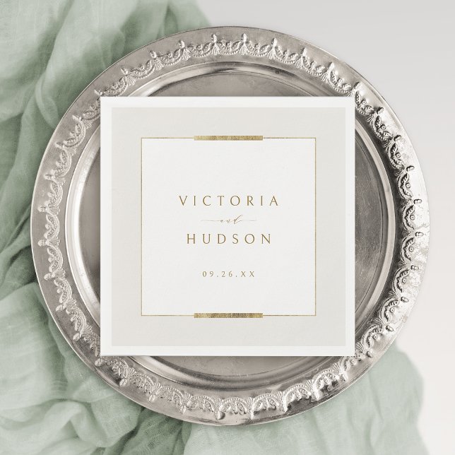 Framed Elegance Simple Modern Classy Wedding Napkin (Framed Elegance Simple Modern Classy Wedding Napkins)