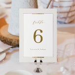 Framed Elegance Simple Modern Classy Wedding Table Number<br><div class="desc">Elegant modern faux gold frame with stylish script and serif font content on ivory background,  simple and sophisticated. Great wedding table cards for modern classic wedding,  luxe vintage wedding and simple formal wedding. 
See all the matching pieces in collection.</div>