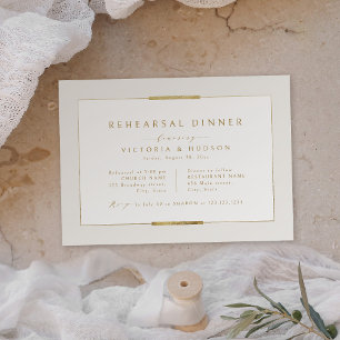 Framed Elegance Simple Modern Rehearsal Dinner Invitation