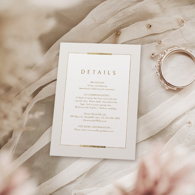 Framed Elegance Simple Modern Wedding Details Enclosure Card (Framed Elegance Simple Modern Wedding Details Enclosure Card)