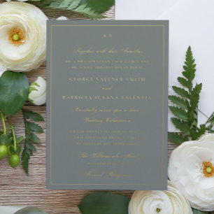 Framed Elegant Monogram Sage Green Wedding