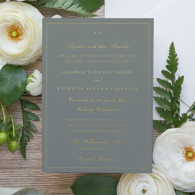 Framed Elegant Monogram Sage Green Wedding (Creator Uploaded)