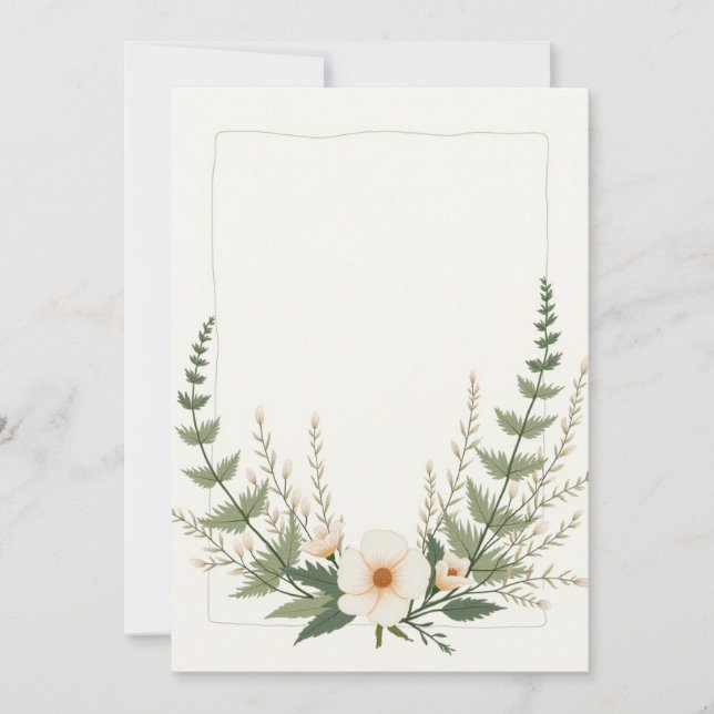Framed Flowers Blank Invitation (Front)