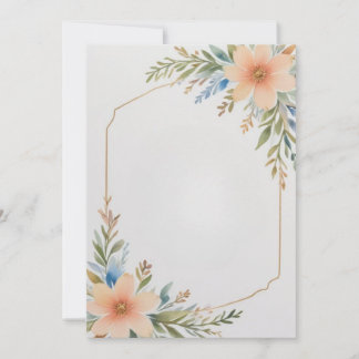 Framed Flowers Blank Invitation