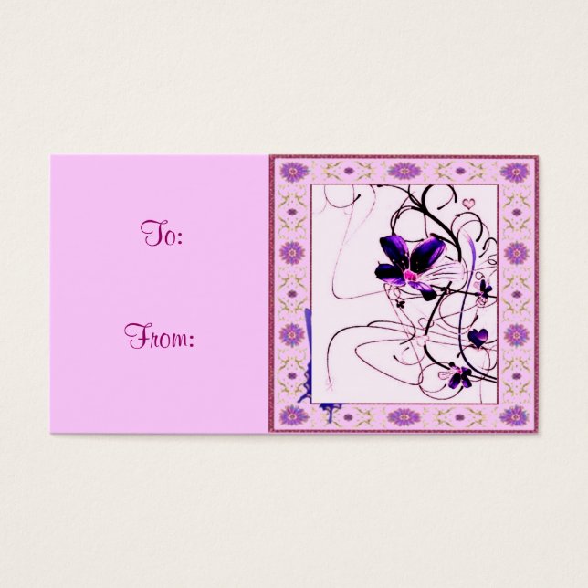 Framed Flowers Gift Tag (Front)