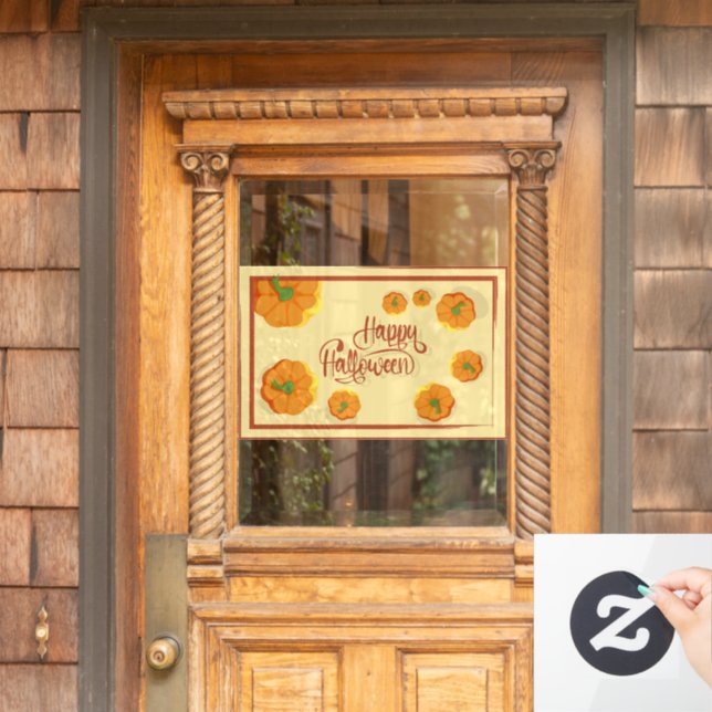 Framed greeting card Happy Halloween typography   (Home Door)