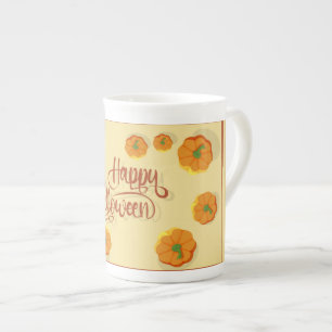 Framed greeting card Happy Halloween typography Bone China Mug