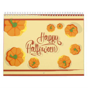 Framed greeting card Happy Halloween typography Calendar